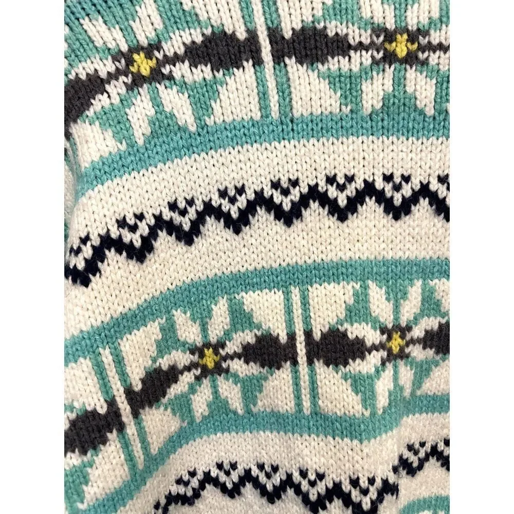 American Eagle Outfitters Fair Isle Chunky Oversize Mock Neck Sweater Sz Medium